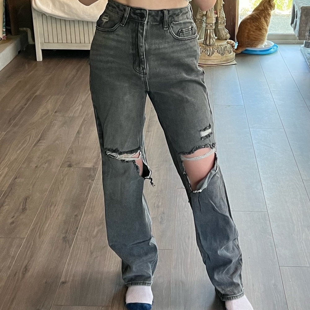 PacSun Washed Black Ripped '90s Boyfriend Jeans